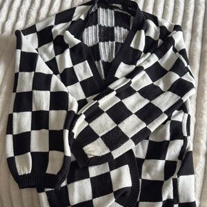 SHEIN Monochrome Checkered Knit